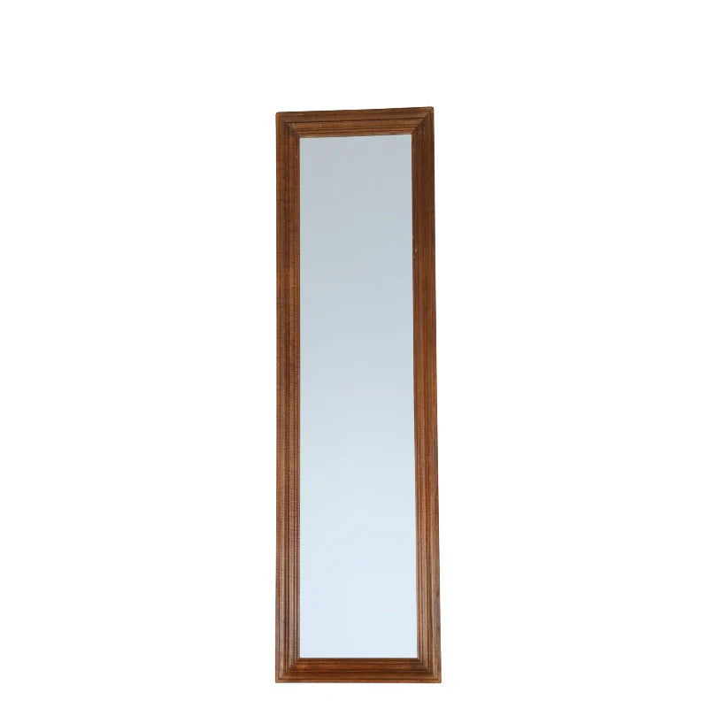 Gulvspejl med Brun træramme - 45x160 cm