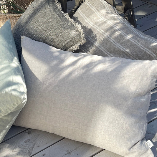 Hør Pudebetræk I Natur - 60 x 40 CM