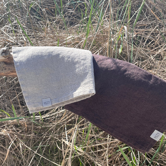 Viskestykke 2 Pack I hør - Brun