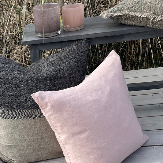 Hør Pudebetræk I Lysrosa - 50 x 50 CM