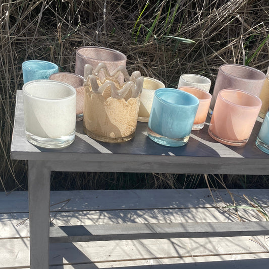 Nilla Fyrfadsstage - Lyseblå - 10 cm