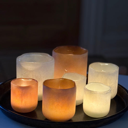 Halde Fyrfadsstage I Sand - 12 cm