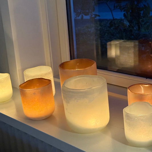 Halde Fyrfadsstage I Hvid - 10 cm