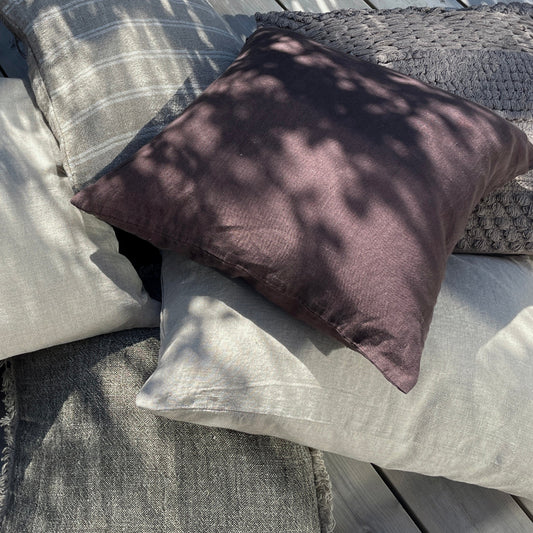 Hør Pudebetræk I Brun - 50 x 50 CM