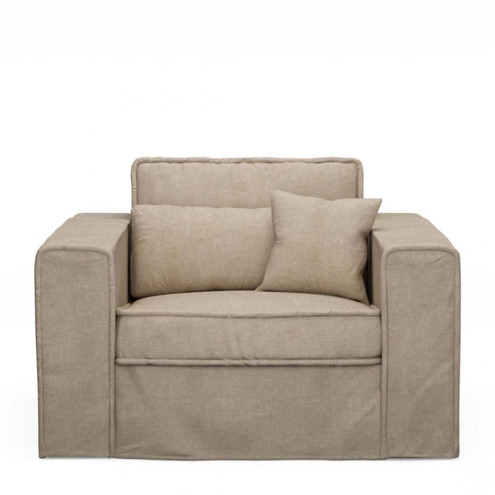 Metropolis Loveseat – Natural, Vasket Bomuld