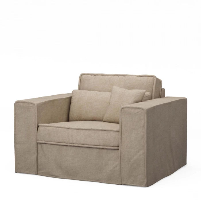 Metropolis Loveseat – Natural, Vasket Bomuld