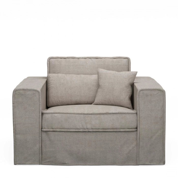 Metropolis Loveseat – Stone, Washed Cotton