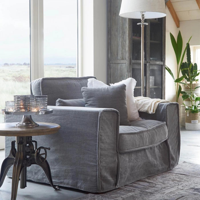 Metropolis Loveseat – Ash Grey, Vasket Bomuld