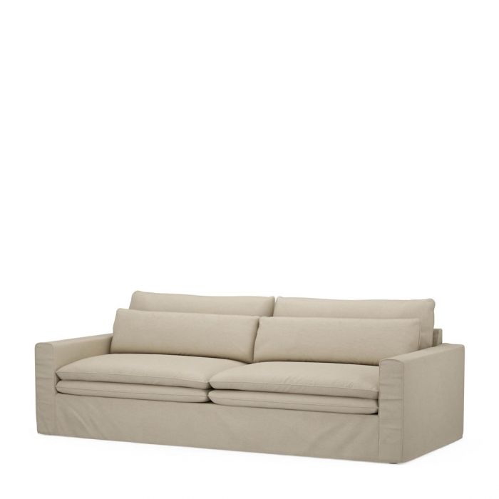 Continental - 3,5 Personers Sofa – Håndlavet Komfort I Tidløst Design - Hør farve