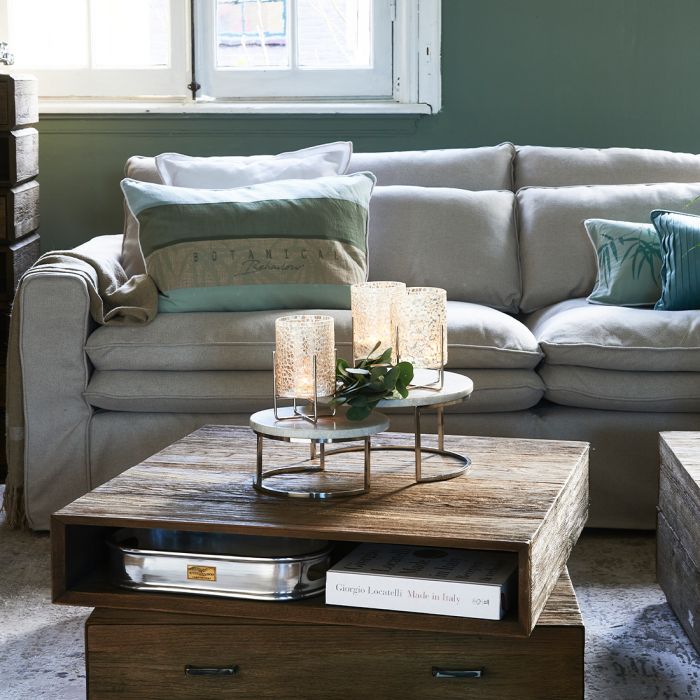 Continental - 3,5 Personers Sofa – Håndlavet Komfort I Tidløst Design - Hør farve