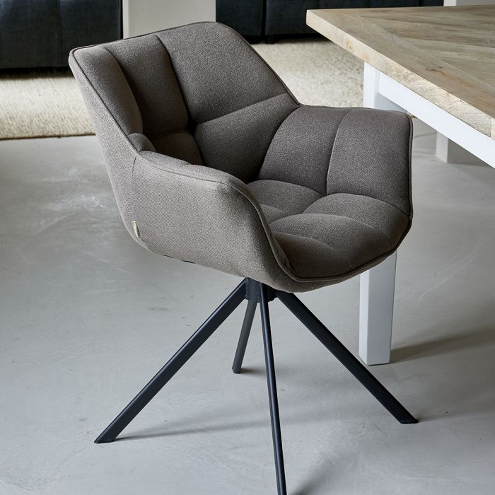 Carnaby Spisestol – Drejelig, - Mørk Taupe