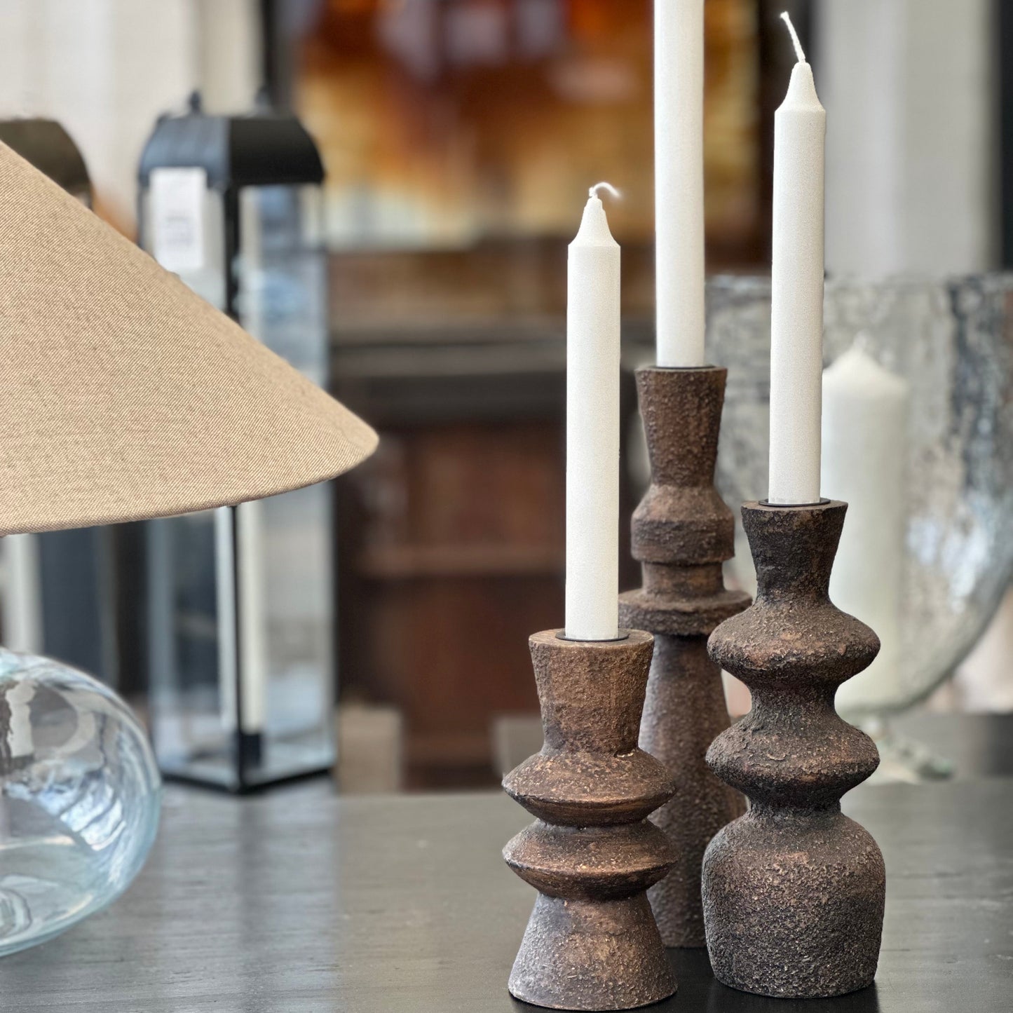 Wooden Candlestick - 15 cm