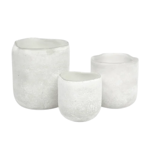 Halde Fyrfadsstage I Hvid - 8 cm