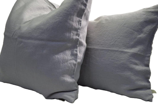 Hør Pudebetræk - Lysegrå - 50x50 cm,