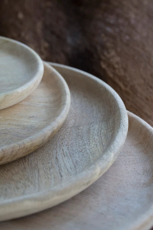 Tallerken i lys mangotræ - Ø 30 cm