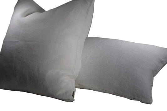 Hør Pudebetræk I Hvid - 60 x 40 Cm