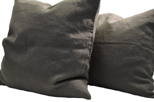 Hør Pudebetræk - Brun - 60 x 40 CM