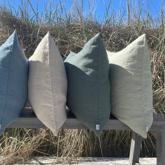 Hør Pudebetræk I Skovgrøn - 50 x 50 CM