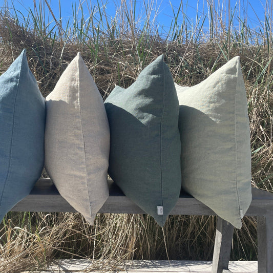 Hør Pudebetræk I Lysgrøn - 50 x 50 CM