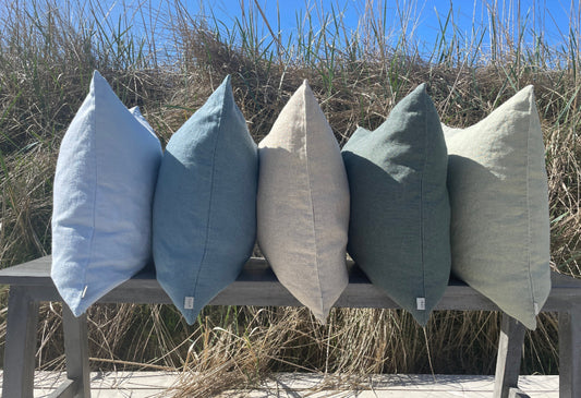 Hør Pudebetræk - Lyseblå - 50 x 50 CM