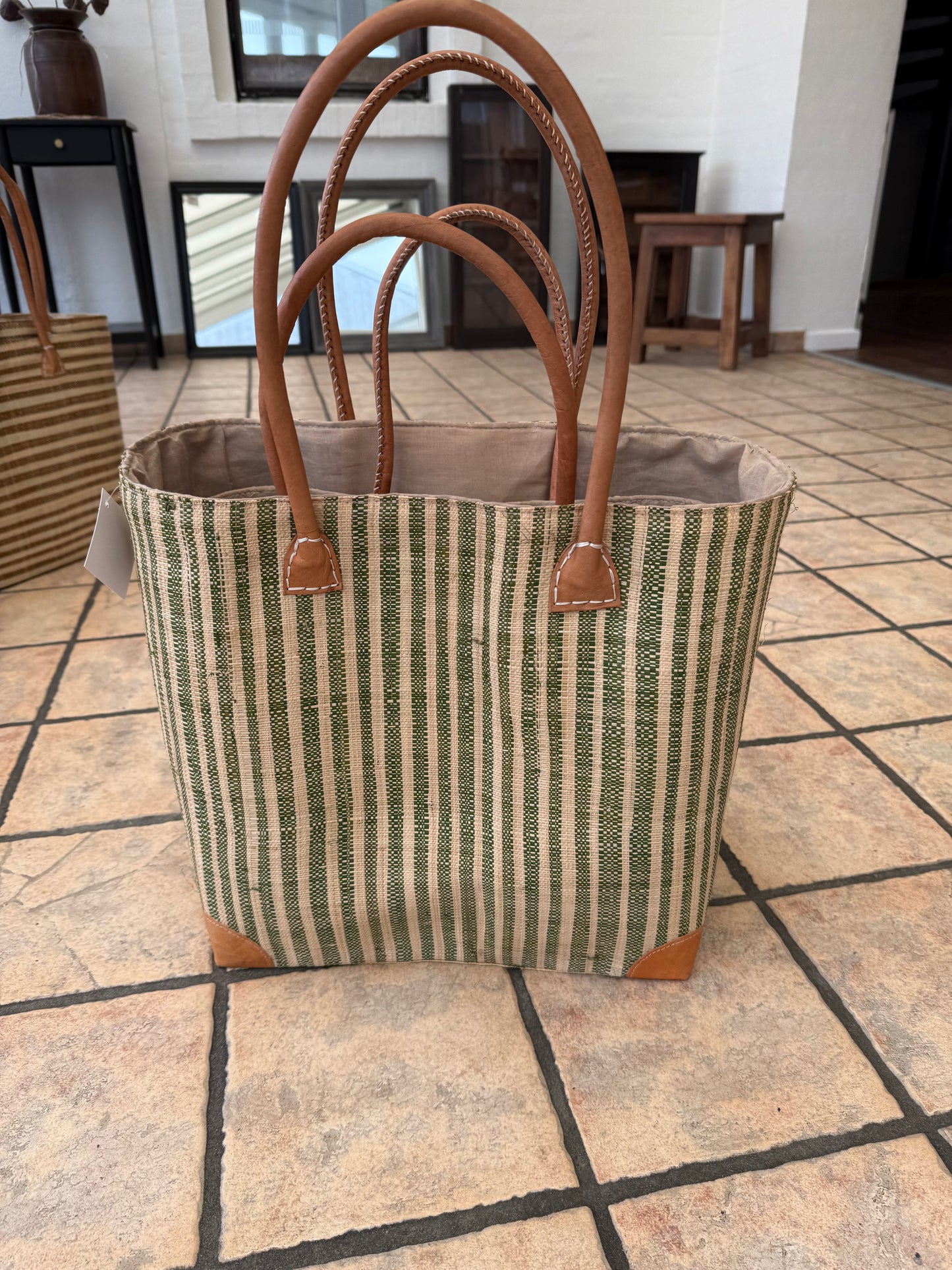 Kurvetaske -stribet - Large -