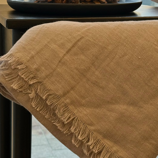 Hørdug - Brungrå, 150 x 300 cm