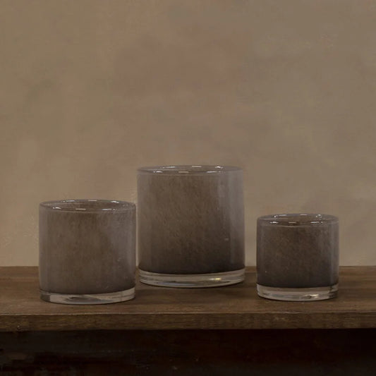 Nilla Fyrfadsstage - Brungrå - 12 cm