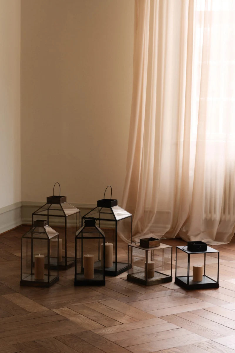 Korfu Lanterne - Stor - Sort