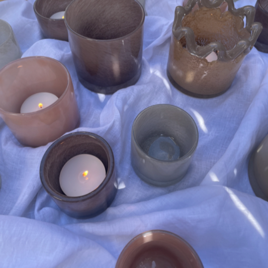 Nilla Fyrfadsstage - Pudder - 8 cm