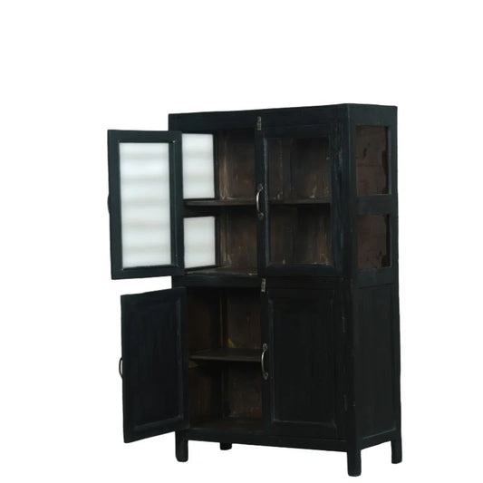 Vitrineskab - Sort - 74x34x124 cm