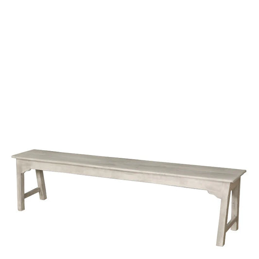 Bænk - Lys Grå - 183x30x45 cm