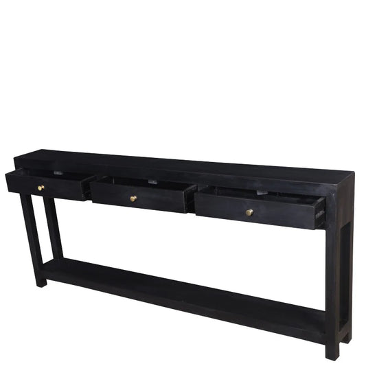 Konsolbord - sort - 180x20x75 cm