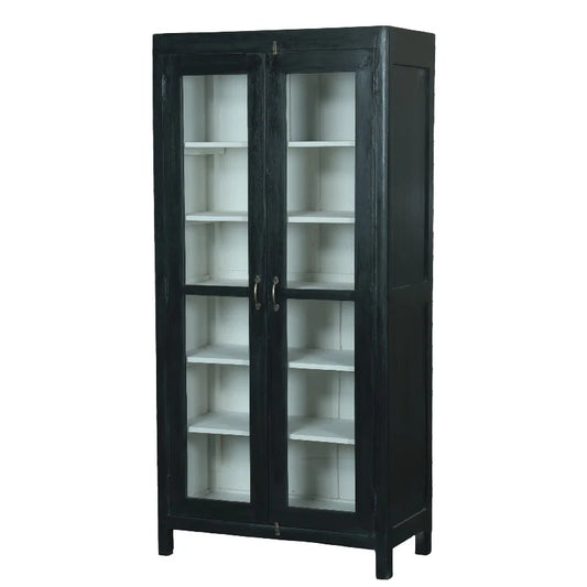 Vitrineskab - Sort - 90x46x190 cm