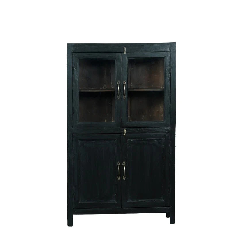 Vitrineskab - Sort - 74x34x124 cm