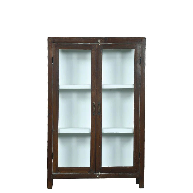 Vitrineskab - brun - -88x30x137 cm