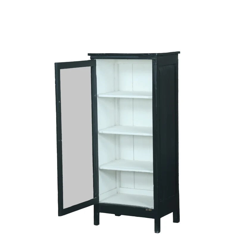 Vitrineskab - sort - 56x39x128 cm