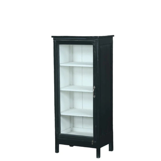 Vitrineskab - sort - 56x39x128 cm