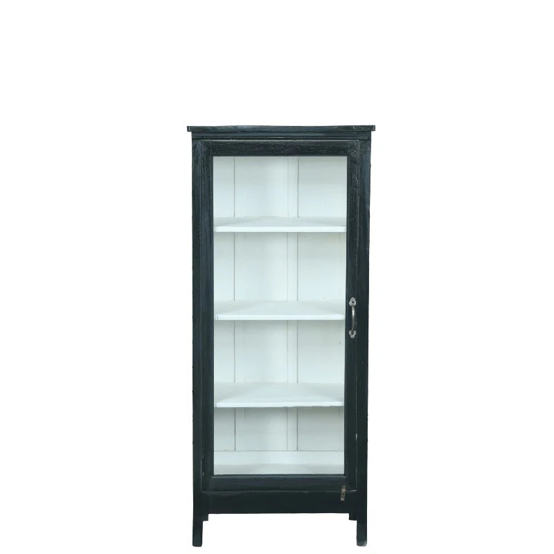 Vitrineskab - sort - 56x39x128 cm
