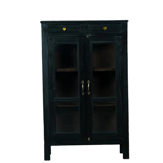 Vitrineskab - Sort - 74x37x126 cm