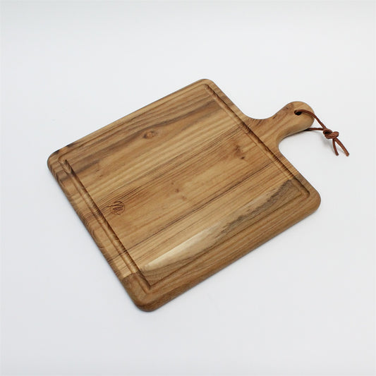 Kvadratisk Skærebræt - Teaktræ 25x25cm