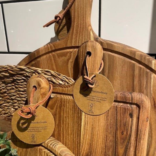 Rundt Skærebræt - Teaktræ Ø30 cm