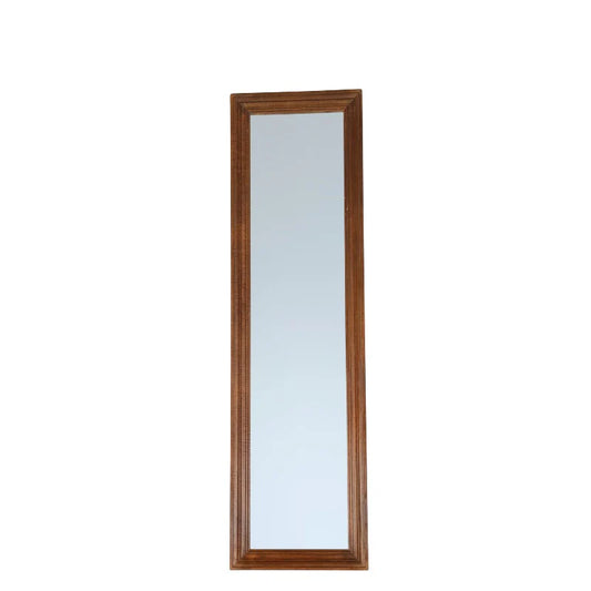Gulvspejl med Brun træramme - 45x160 cm