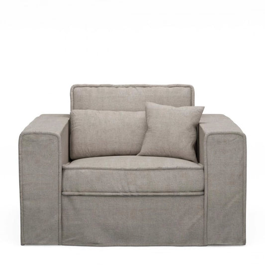 Metropolis Loveseat – Stone, Washed Cotton