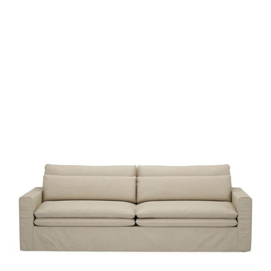 Continental - 3,5 Personers Sofa – Håndlavet Komfort I Tidløst Design - Hør farve