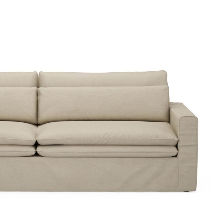 Continental - 3,5 Personers Sofa – Håndlavet Komfort I Tidløst Design - Hør farve