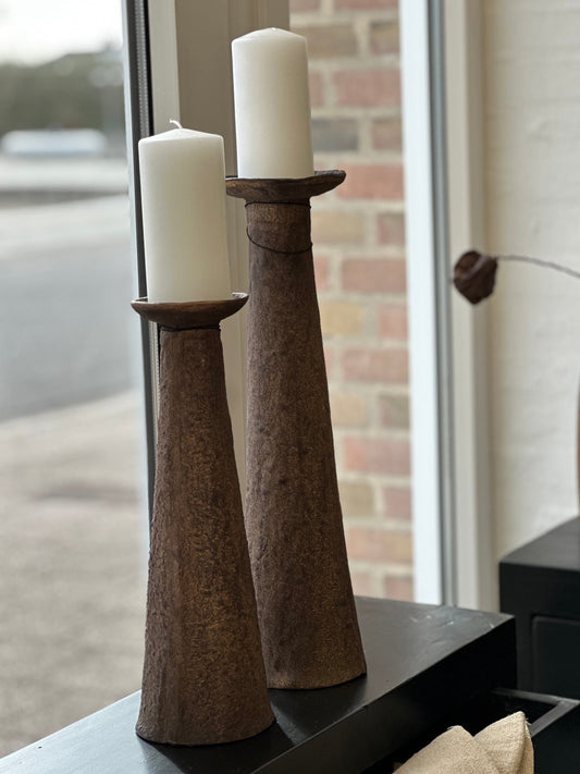 Rustik lysestage - H: 36 cm