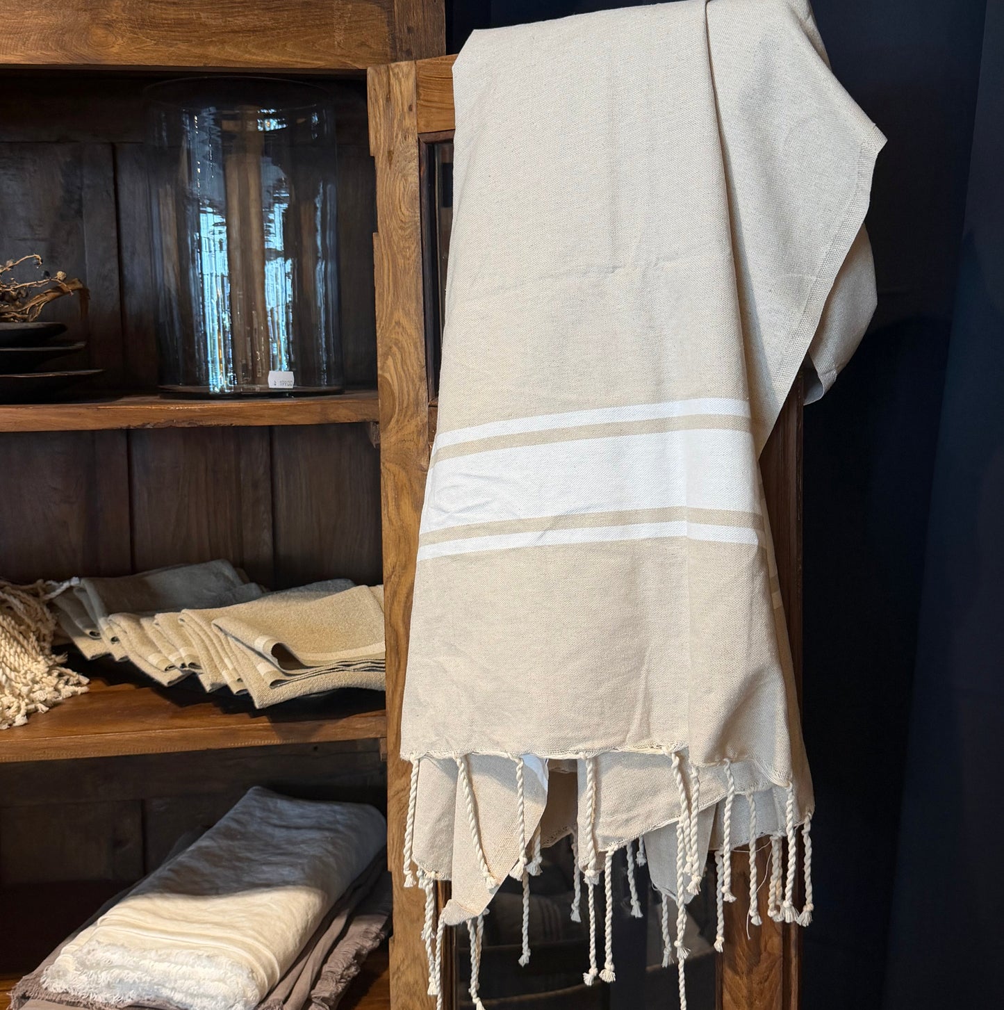 Hamam Håndklæde Beige/Hvid