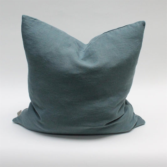 Hør Pudebetræk - Aqua  - 50 x 50 CM