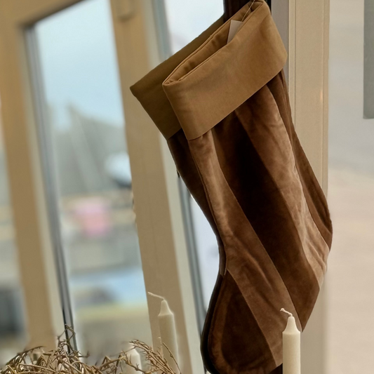 Julestrømpe - Brun og beige