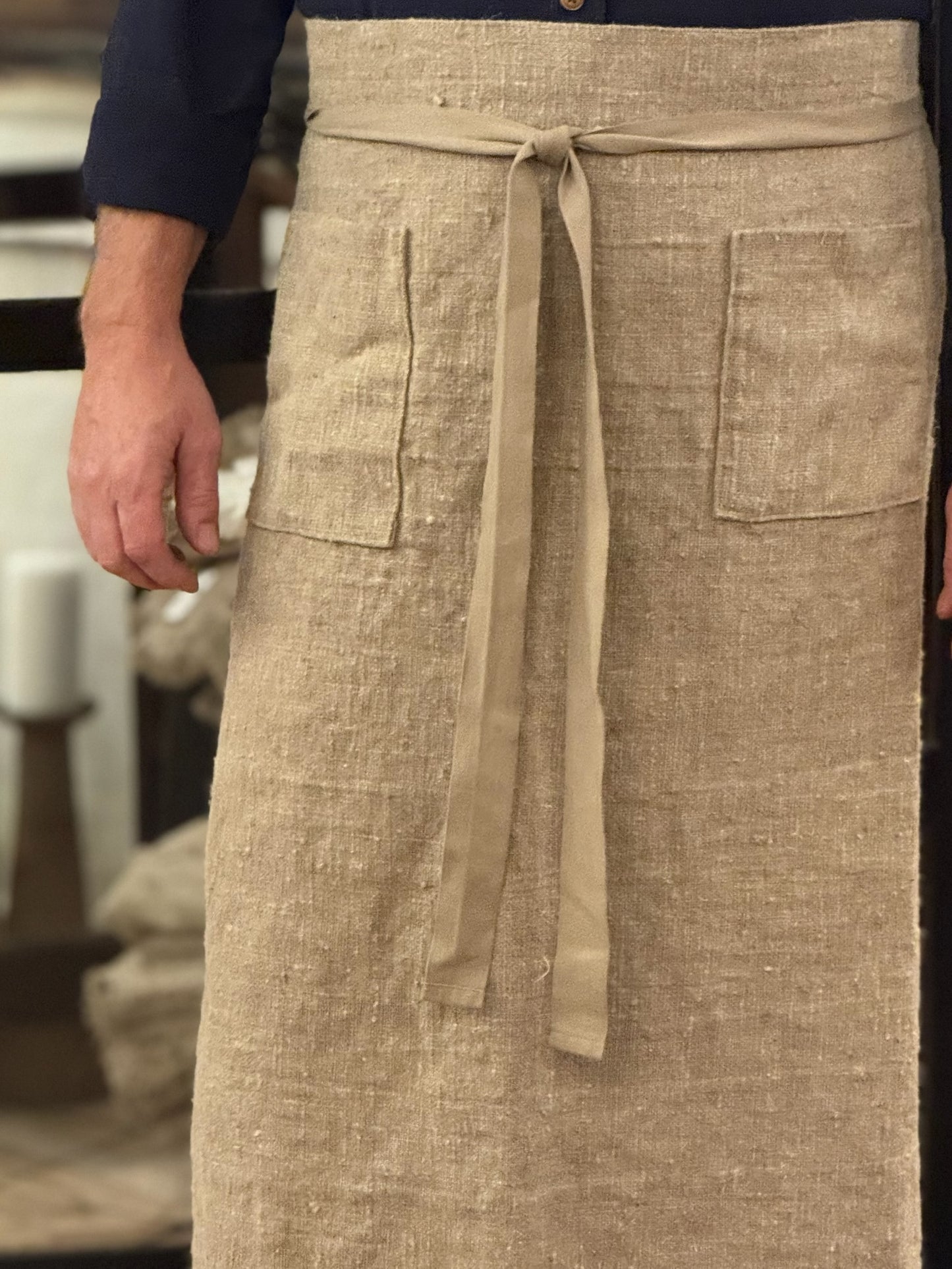 Forklæde i Kraftig kvalitet - 100% Hør - Natur